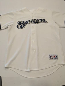 Vintage Y2K Milwaukee Brewers MLB Baseball Jersey Blank Majestic Size L - Picture 1 of 4