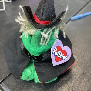 Puffkins Hazel Witch Plush 6" Halloween Beanie 1997 Collectible Stuffed Soft Toy - Picture 1 of 1