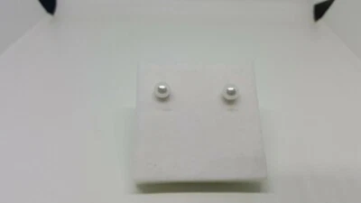 ORECCHINI A BOTTONE BOCCOLA CON PERLA SINTETICA IN ARGENTO 925 RODIATO (0137) - Immagine 1 di 4