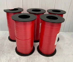 5 Rolls of Red curling ribbon 1050' x 3/16" (per roll) Valentine's Day Christmas - Picture 1 of 1