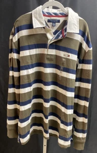 NEU VINTAGE Tommy Hilfiger Herren Langarm Classic XL gestreift Polo Rugby FRB2 - Bild 1 von 7