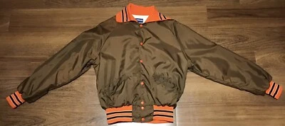 Vintage Holloway Nylon Wide-Cuff Jacket Cleveland Browns Colors Men’s Size Large - Image 1 of 4