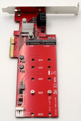 Tarjeta controladora RAID Startech PEXM2SAT3422 Dual M.2 NGFF PCI-E usada Foto 1 de 4