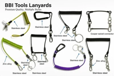 BBI 2 PC Set Scaffold Lanyard Tethered Lanyard Tool Safety Professional Attachments