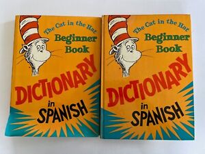 CAT IN THE HAT Beginner Book Dictionary in SPANISH 1st Edition 1966 dust jacket