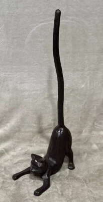 Organizador para rollos de papel de hierro fundido/toalla de baño para gatos yoga estiramiento ¡EXCELENTE ESTADO!! Foto 1 de 4