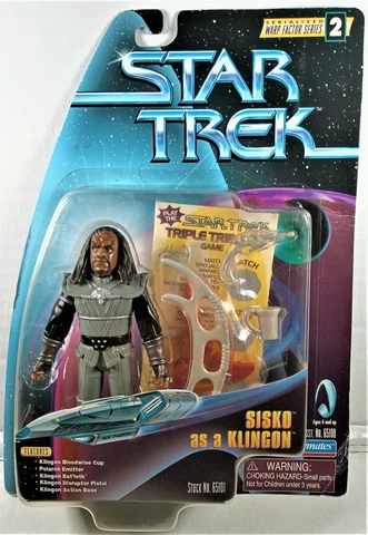 Playmates 1997 Star Trek Warp Factor Series 2 SISKO AS A KLINGON, New, See Pics! Cover