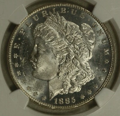 1885 Morgan Dollar. $1.  NGC MS64 PL. Super Attractive Eye Appeal.  - Image 1 of 4