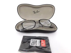 Ray Ban Eyeglasses Unisex Round RX7140 2000 Metal Black Demo Lens 51-20 150 - Picture 1 of 10