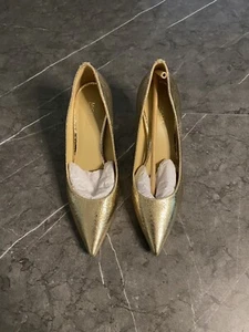Michael Kors Clara Mid Gold Pumps Damen 6 M klassische Absätze - Bild 1 von 5