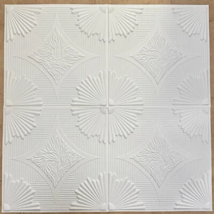 Azulejos de techo de PVC de imitación de lata (pegado/drop-in) 24x24 D201 blanco mate - LOTE/30 - Imagen 1 de 2