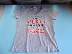 Make America Great Again Trump 2020 V Neck Short Sleeve Graphic Tee Ladies L - Picture 1 of 8