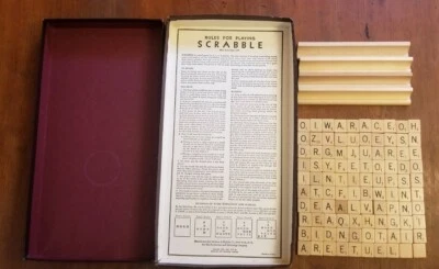 Vintage Scrabble Crossword Game 1950s Complete Set Selchow & Righter  - Image 1 of 4