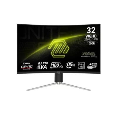 MSI MAG 325CQRF QD E2 32" Curved QHD 180Hz 0.5ms USB-C Gaming monitor - Image 1 of 4