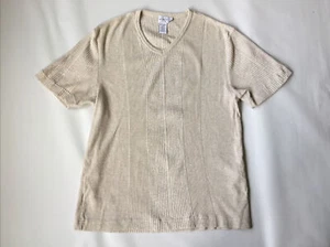 Camiseta de hombre Calvin Klein Jeans manga corta cuello en V beige 100 % algodón * XLarge - Imagen 1 de 3