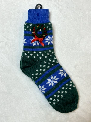 Joe Fresh - Calcetines - Copos de nieve de vacaciones - Verde Azul Mujer Talla Med 4-10 Foto 1 de 2