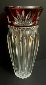 Vintage Mikasa Crystal “ Celebrations” Ruby Corinth tall vase (112) - Picture 1 of 6