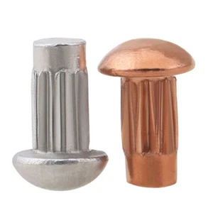 Insegna Mezza Tonda M2 M2 M2,5 AL/Rame Rivetto zigrinato Testa di Fungo Rivetti Solidi - Foto 1 di 5