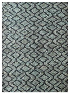 Hand Knotted Sumak Jute Eco-friendly Area Rug Oriental Green Charcoal BBH J00001 - Picture 1 of 4