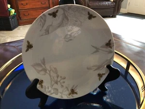 New Bees Harvest Green Studio 10 1/2” Dinner Plate with Golden Bumble Bees - Picture 1 of 5