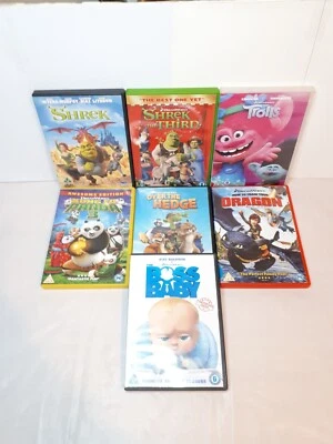 DreamWorks 7x Movies DVD Bundle Shrek 1&3, Trolls, Boss Baby, Over The Hedge VGC - Image 1 of 4