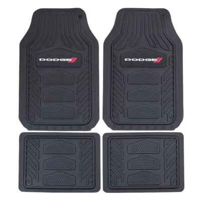 全新 4 件 道奇 汽车卡车 SUV 前后重型全天候橡胶脚垫 — 第 1/4 张图片