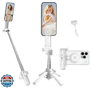 Magnetischer Mini Handy Selfie Stick, kleines tragbares Taschenstativ für iPhone/und - Bild 1 von 5