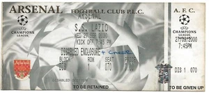 ARSENAL V S S LAZIO ~ CHAMPIONS LEAGUE ~ 27 SEPTEMBER 2000 ~ MATCH TICKET STUB - Picture 1 of 1