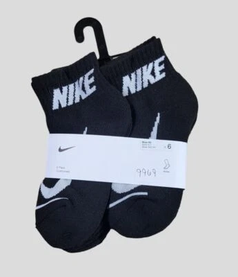 6 PARES NIKE JORDAN NIÑO NIÑA NEGRO CUARTO ACOLCHADO CALCETINES ZAPATO TALLA 10C-3Y 7C-10C Foto 1 de 4