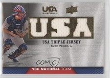 2009 Upper Deck USA Baseball Box Set Triple Jersey 16U National Team Evan Powell