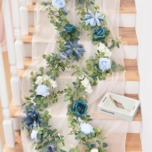 2pcs 200cm Artificial Eucalyptus Garland with Flowers Home Hanging Plants Decor - Bild 1 von 10