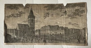 Joseph Dietzler Incisione 1743 Processione Maria Teresa a Praga - Foto 1 di 11