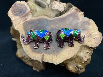 Contas de elefante cloisonne prata 30mmx18mm (2 peças) - Imagem 1 de 4