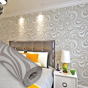 Modern Luxury 3D Abstract Curve Wallpaper Non-woven Living Room Wall Coverings - Picture 1 of 62