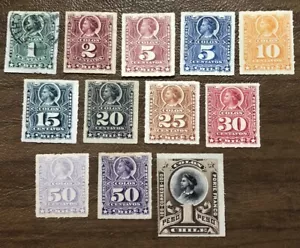 Francobollo Cile 25-38 set completo come nuovo incernierato con #25 usato - Foto 1 di 4