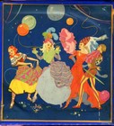 1920s Art Deco Vivid Colorful Masquerade Party Huntley & Palmers Carnival Tin