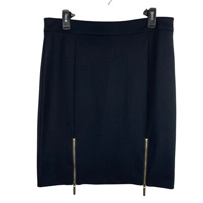 Michael Michael Kors размер 12 черный понте вязаный карандаш юбка молнии разрез деталь - Изображение 1 из 4