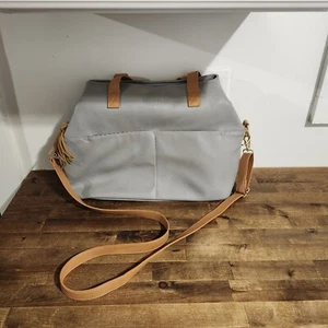 Milkmaid Goods Gray Crossbody Diaper Bag Vegan Leather - Picture 1 of 18