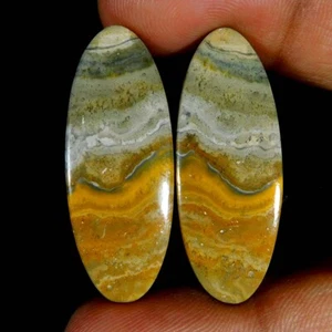 37.00Cts. Natural Marvellous BumbleBee Jasper Pair Oval Cabochon Gemstone - Picture 1 of 3