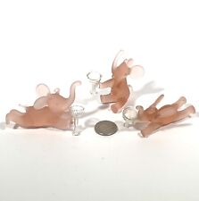3 Silvestri ornament pink elephant frosted glass champagne mini
