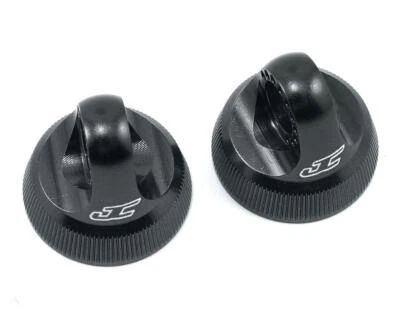 JConcepts Fin Aluminum 12mm V2 Shock Cap (Black) (2) [JCO2490-2] - Image 1 of 2