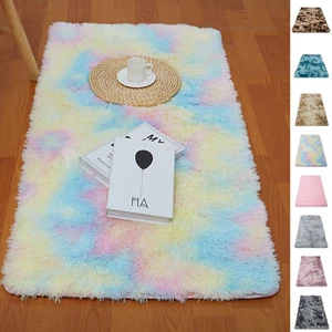 Shaggy Fluffy Area Rug Carpet Faux Fur Long Pile Rug For Bedroom Home Use - Picture 1 of 24