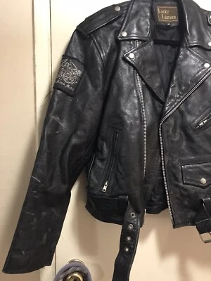 VINTAGE LOS ANGELES CA LUCKY LEATHER CO. SIZE 42 JACKET -BIKER STYLE  - Image 1 of 4
