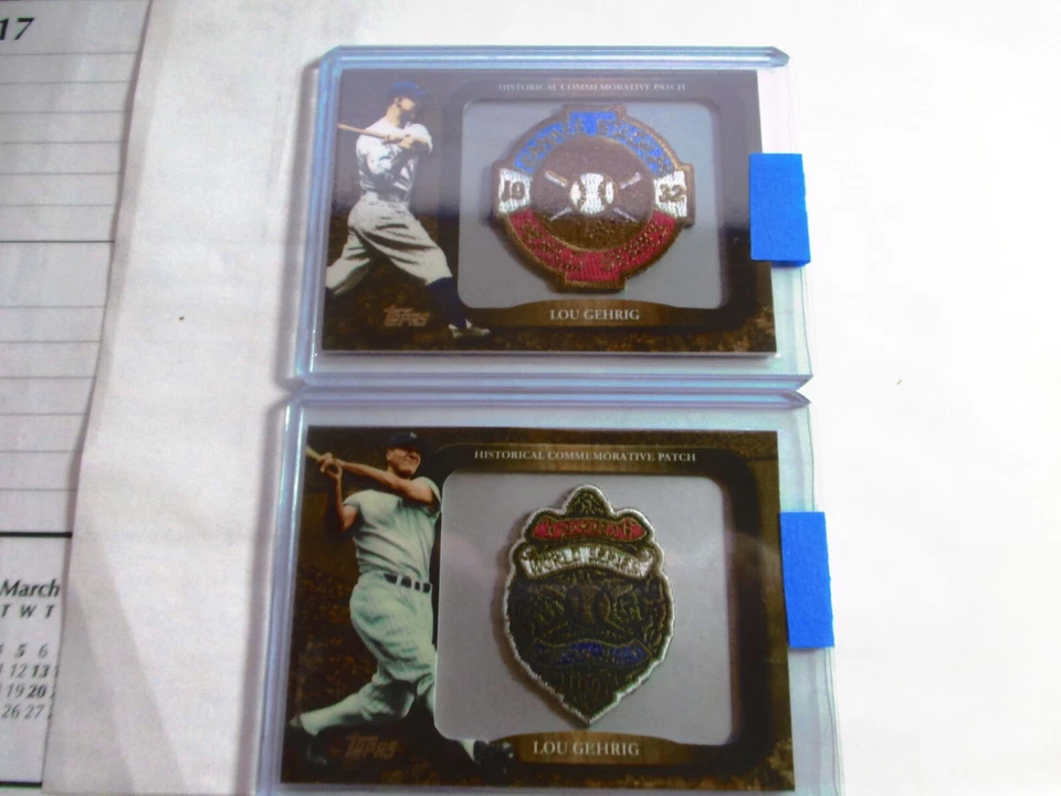 (2) 09 Topps Lou Gehrig / 1927 World Series lpr  Legends Commemorative Patch - Image 1 of 4