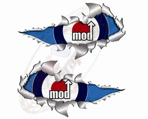 MediumSize Mod Target Metal Rip Open Sticker 4X4 Race Car Truck Van Scooter Bike - Picture 1 of 1