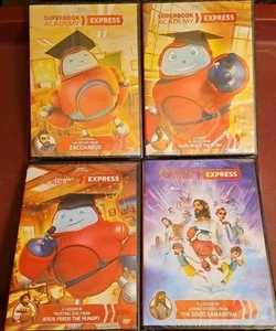 BRAND NEW! SUPERBOOK Academy Express (4 DVD Lot) CBN Bible Lesson FREE SHIP! - Imagen 1 de 2