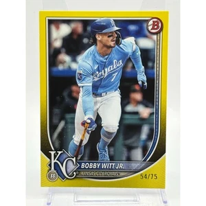 2025 Bowman Baseball Bobby Witt Jr Yellow Border 54/75 SP Kansas City Royals - Picture 1 of 2