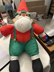 "Mono verde paracaídas hinchado de felpa de Papá Noel de nailon de colección 17""" - Imagen 1 de 11