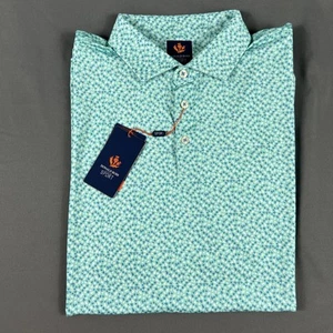 Donald Ross Golf Shirt Polo Alvin Floral Print XL Blue Polyester NWT MSRP $120 - Picture 1 of 5