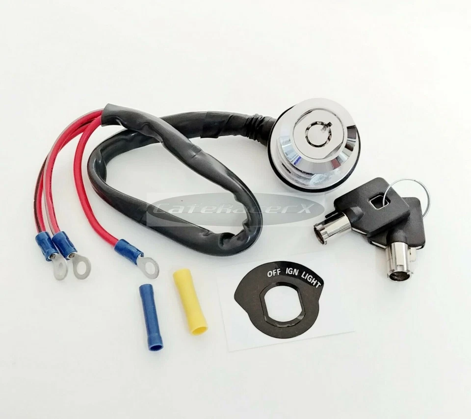 Ignition Key Switch 3 Wire Harley Davidson XL FX Round Barrel Key Sportster Dyna - Image 1 of 1